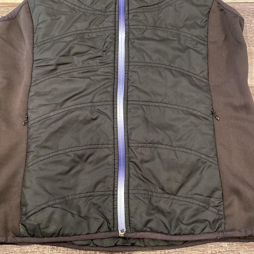 ATHLETA Flashpack Embroidered Black Purple Puff Vest M - Picture 7 of 11